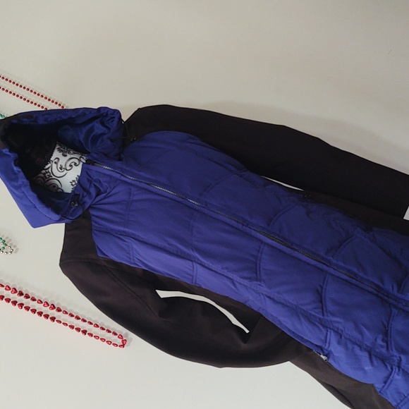 Guess Two Tone Winter Coat Blue/Black Med - Picture 3 of 16